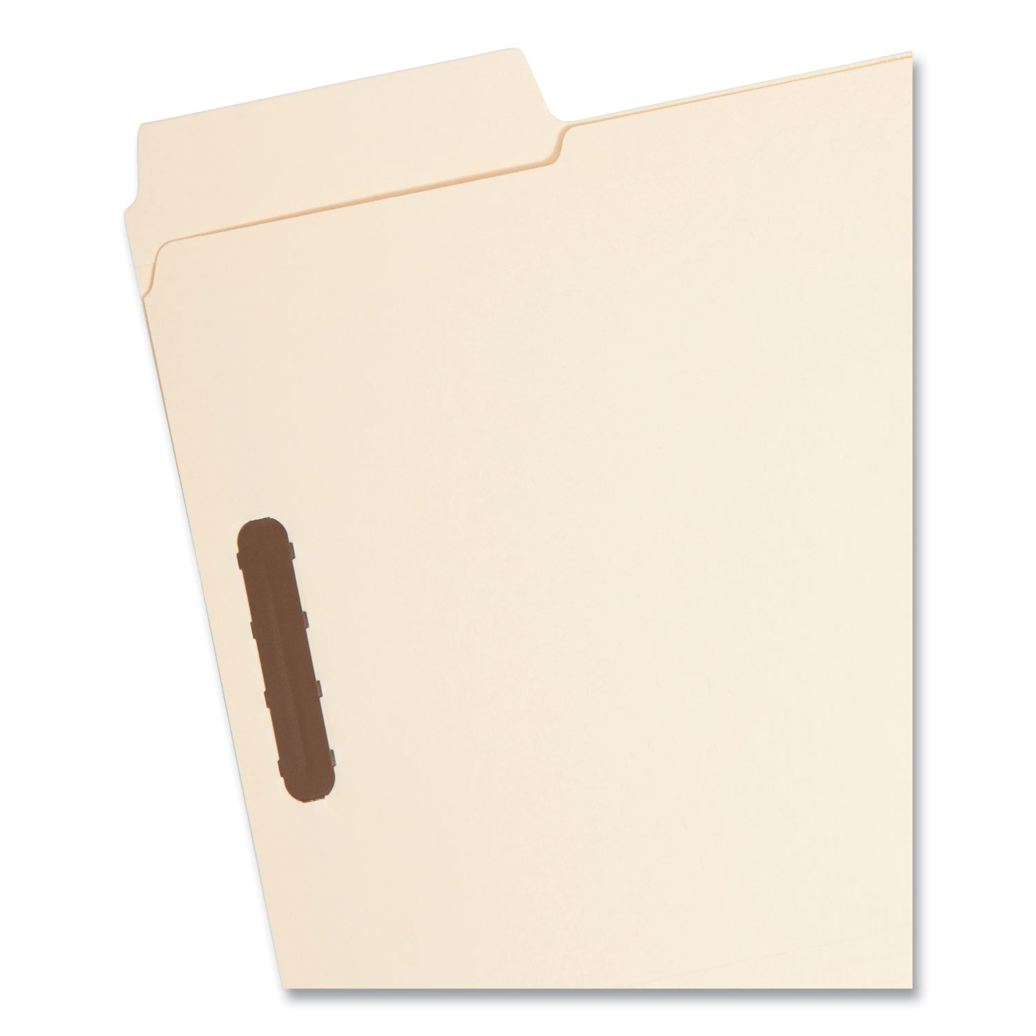 Smead SuperTab 1/3-Cut Letter Size Recycled Fastener Folders, 2 Prong K Style, 2" Capacity, Reinforced Tab, 14 pt. Manila, Assorted Tab Positions, 2 Ply, 50/Box