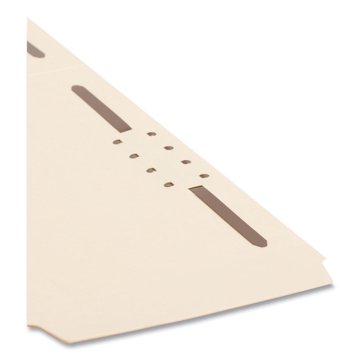 Smead SuperTab 1/3-Cut Letter Size Recycled Fastener Folders, 2 Prong K Style, 2" Capacity, Reinforced Tab, 14 pt. Manila, Assorted Tab Positions, 2 Ply, 50/Box