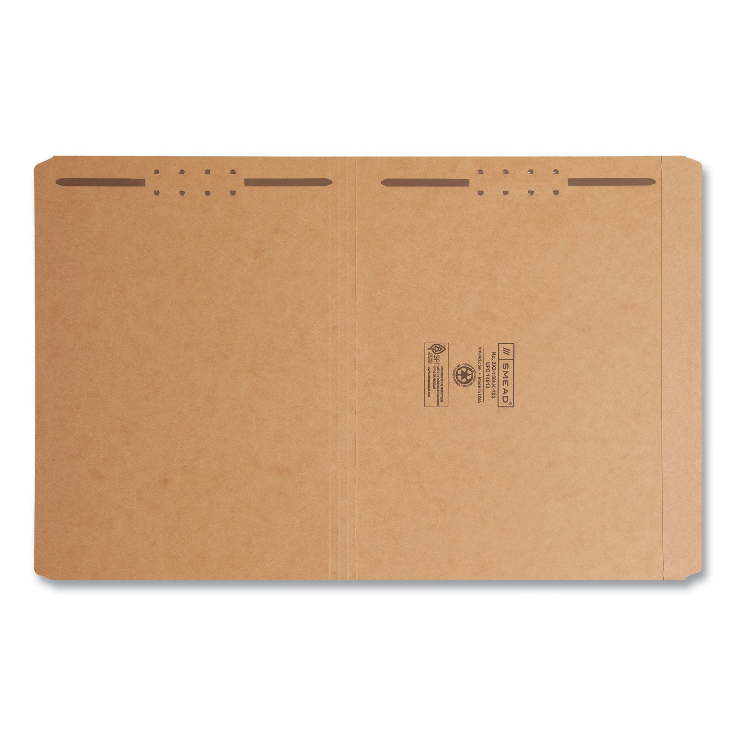 Smead Straight Tab Cut Letter Recycled Fastener Folder - 8 1/2" x 11" - 2 x 2K Fastener(s) - 11 pt. - 2 Plys - Kraft - 10% Recycled - 50 / Box