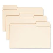 Smead SuperTab 1/3 Tab Cut Legal Recycled Top Tab File Folder - 8 1/2" x 14" - 3/4" Expansion - Top Tab Location - Assorted Tab Position - 11 pt. - 1 Plys - Manila - Label - 10% Recycled - 100 / Box