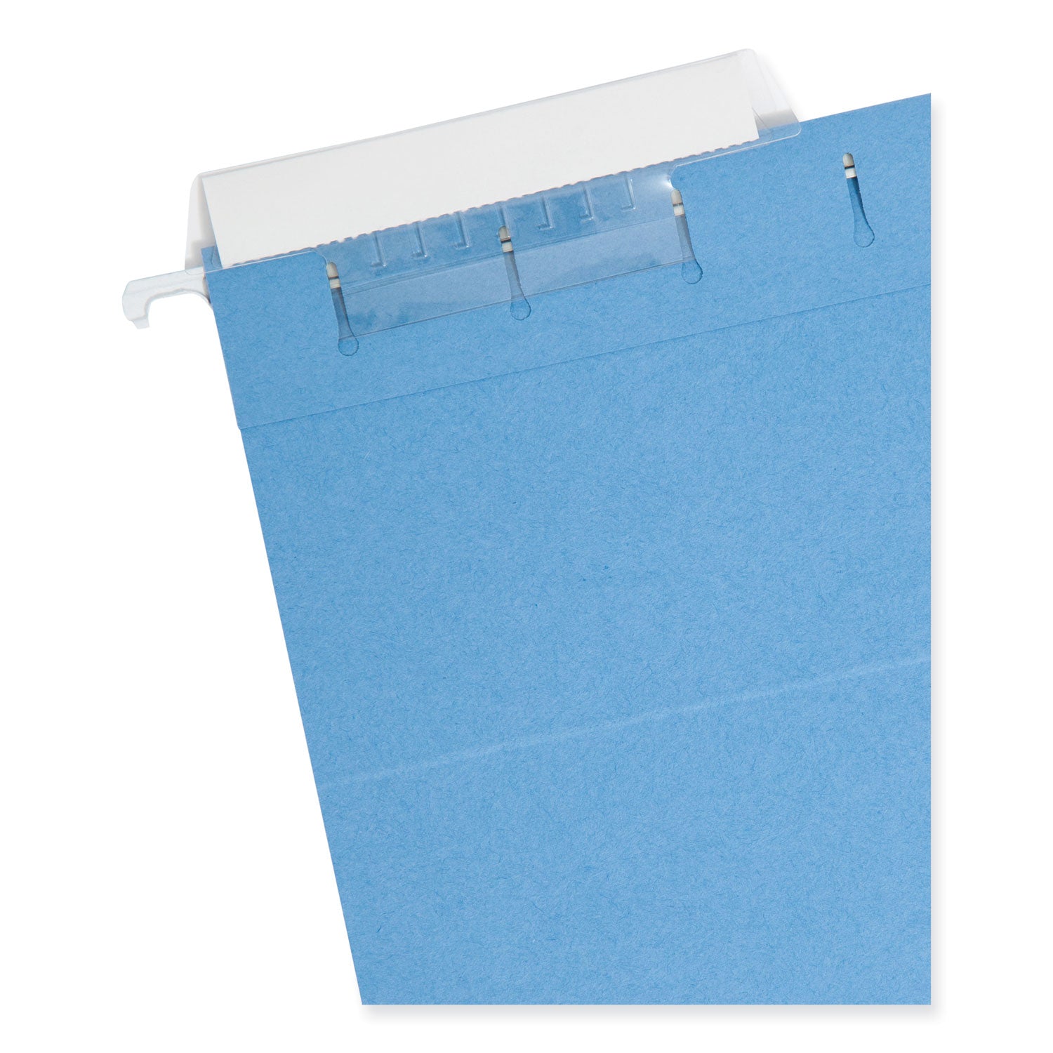 Smead 1/3 Tab Cut Letter Recycled Hanging Folder - 8 1/2" x 11" - Top Tab Location - Assorted Tab Position - 11 pt. - Poly - Blue, Green, Purple, Red, Yellow - 10% Paper Recycled - 25 / Box