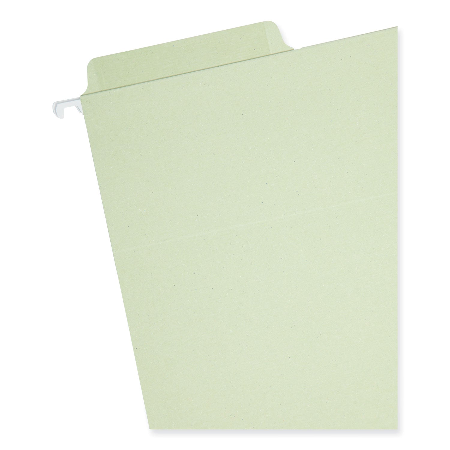 Smead FasTab 1/3 Tab Cut Letter Recycled Hanging Folder - 8 1/2" x 11" - Top Tab Location - Assorted Tab Position - 2 Plys - Moss - 10% Recycled - 20 / Box