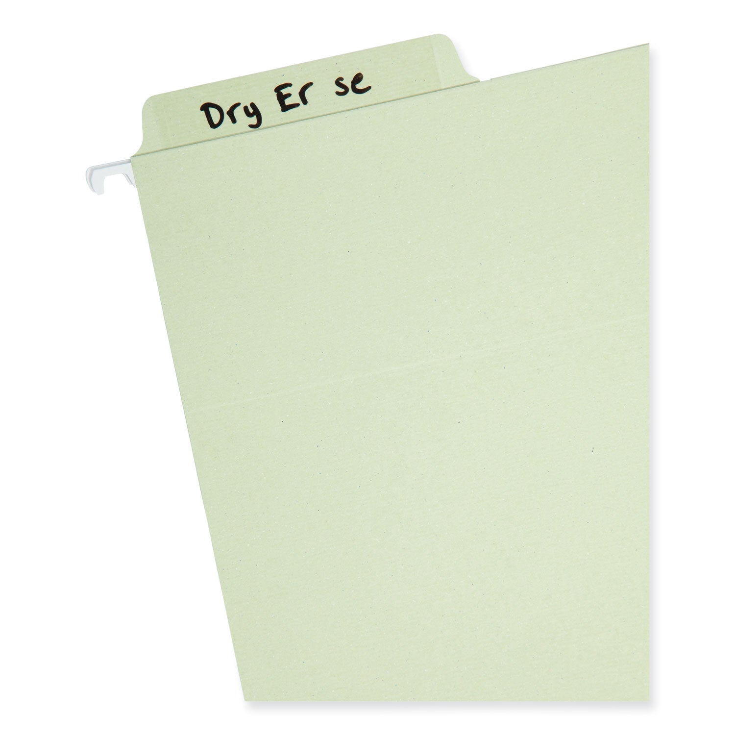 Smead FasTab 1/3 Tab Cut Letter Recycled Hanging Folder - 8 1/2" x 11" - Top Tab Location - Assorted Tab Position - 2 Plys - Moss - 10% Recycled - 20 / Box