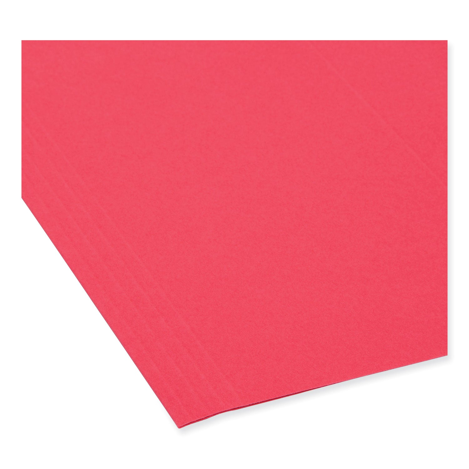 Smead TUFF 1/3 Tab Cut Letter Recycled Hanging Folder - 8 1/2" x 11" - Top Tab Location - Assorted Tab Position - 11 pt. - Plastic - Red - 10% Recycled - 1 / Pack