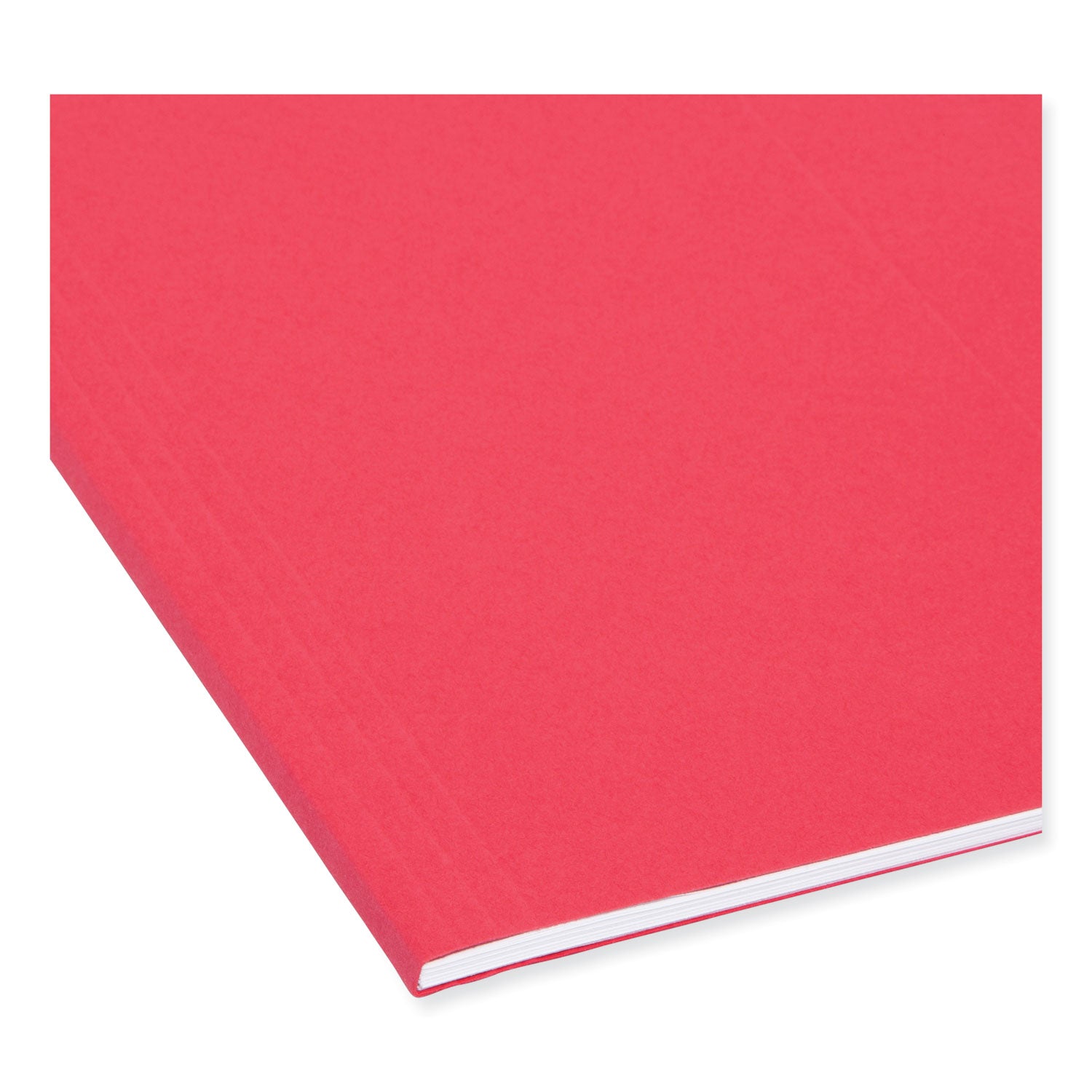 Smead TUFF 1/3 Tab Cut Letter Recycled Hanging Folder - 8 1/2" x 11" - Top Tab Location - Assorted Tab Position - 11 pt. - Plastic - Red - 10% Recycled - 1 / Pack