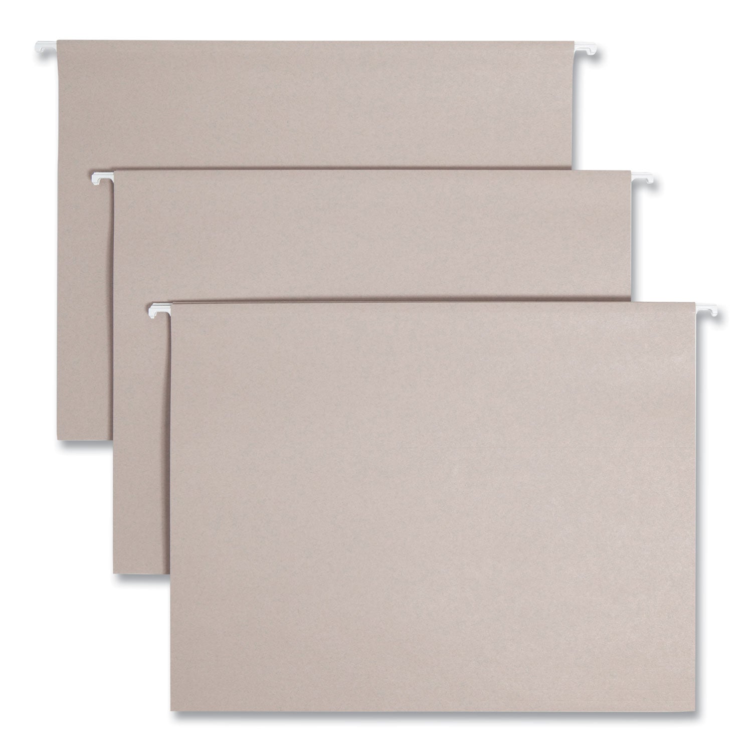 Smead TUFF 1/3 Tab Cut Letter Recycled Hanging Folder - 8 1/2" x 11" - Top Tab Location - Assorted Tab Position - 11 pt. - Plastic - Steel Gray - Tear Resistant, Heavy Duty - 10% Recycled - 1 / Pack