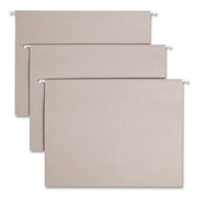 Smead TUFF 1/3 Tab Cut Letter Recycled Hanging Folder - 8 1/2" x 11" - Top Tab Location - Assorted Tab Position - 11 pt. - Plastic - Steel Gray - Tear Resistant, Heavy Duty - 10% Recycled - 1 / Pack