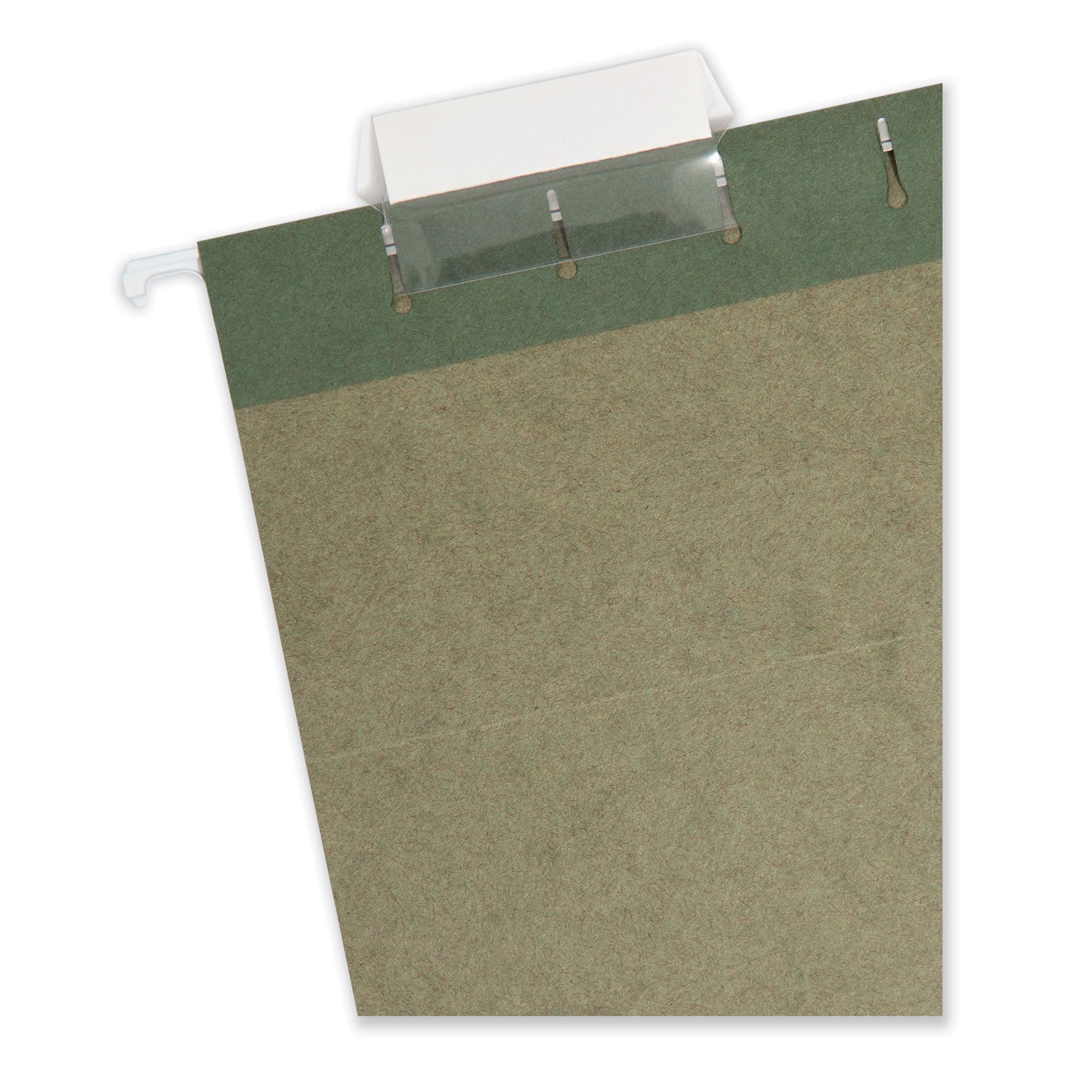 Smead 1/5 Tab Cut Legal Recycled Hanging Folder - 8 1/2" x 14" - Top Tab Location - Assorted Tab Position - 11 pt. - Vinyl - Standard Green - 10% Recycled - 25 / Box