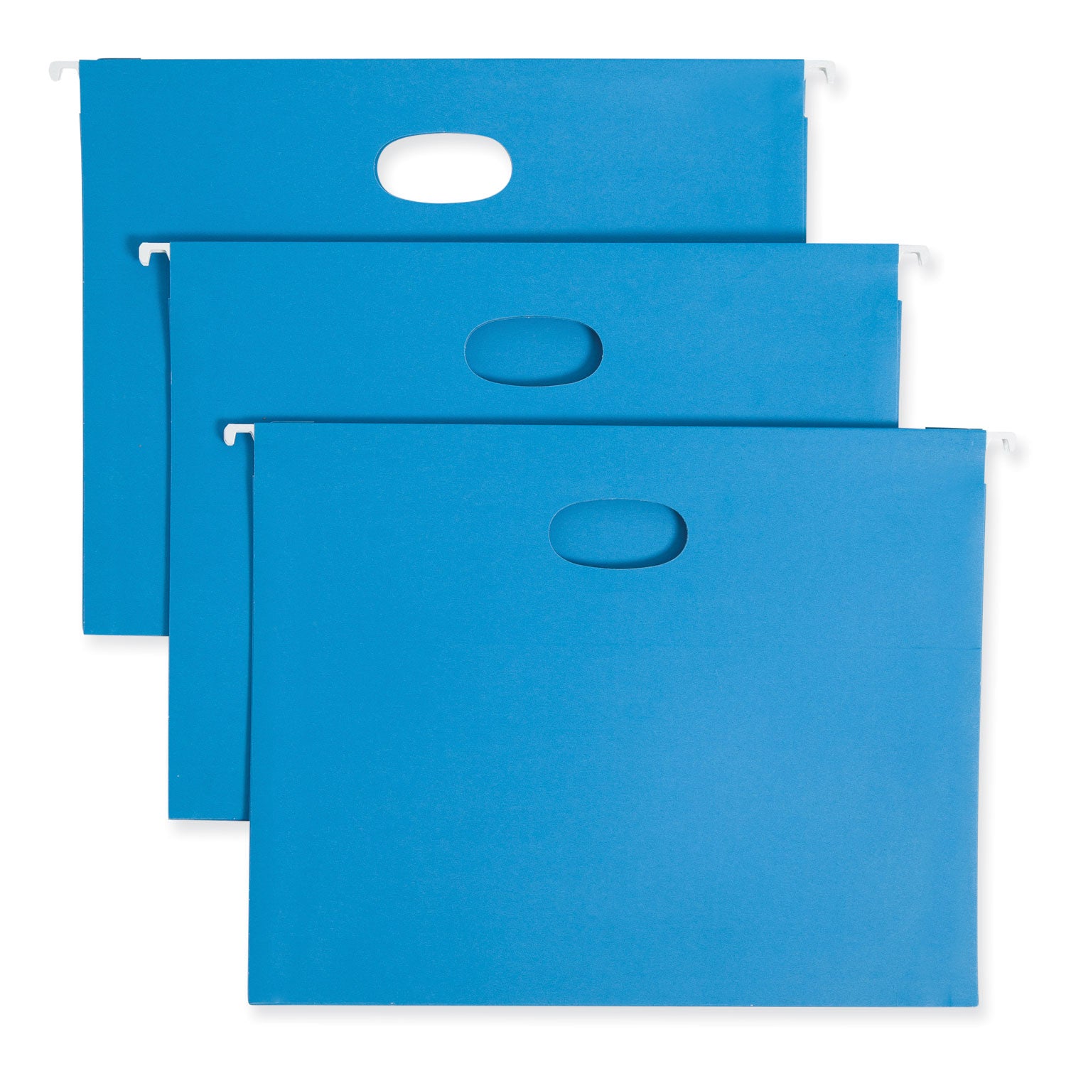 Smead 1/5 Tab Cut Letter Recycled Hanging Folder - 8 1/2" x 11" - 2" Expansion - Top Tab Location - Assorted Tab Position - 11 pt. - Vinyl - Sky Blue - Hanging System - 10% Recycled - 25 / Box