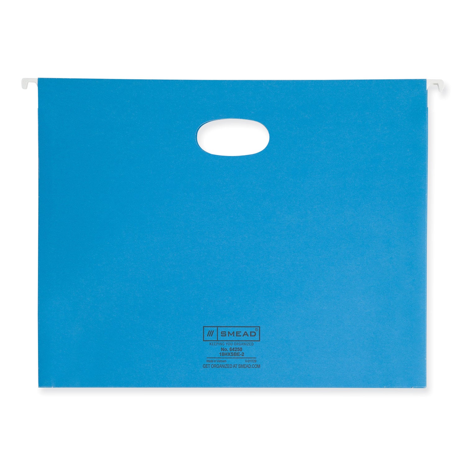 Smead 1/5 Tab Cut Letter Recycled Hanging Folder - 8 1/2" x 11" - 2" Expansion - Top Tab Location - Assorted Tab Position - 11 pt. - Vinyl - Sky Blue - Hanging System - 10% Recycled - 25 / Box