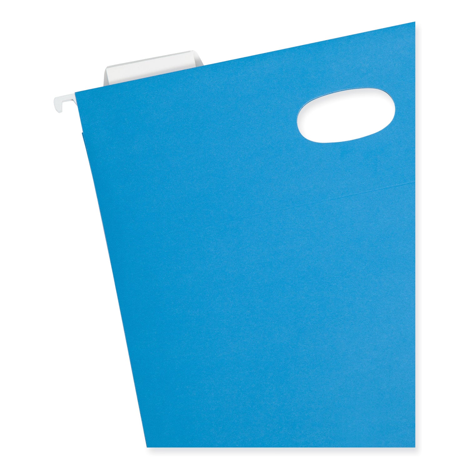 Smead 1/5 Tab Cut Letter Recycled Hanging Folder - 8 1/2" x 11" - 2" Expansion - Top Tab Location - Assorted Tab Position - 11 pt. - Vinyl - Sky Blue - Hanging System - 10% Recycled - 25 / Box