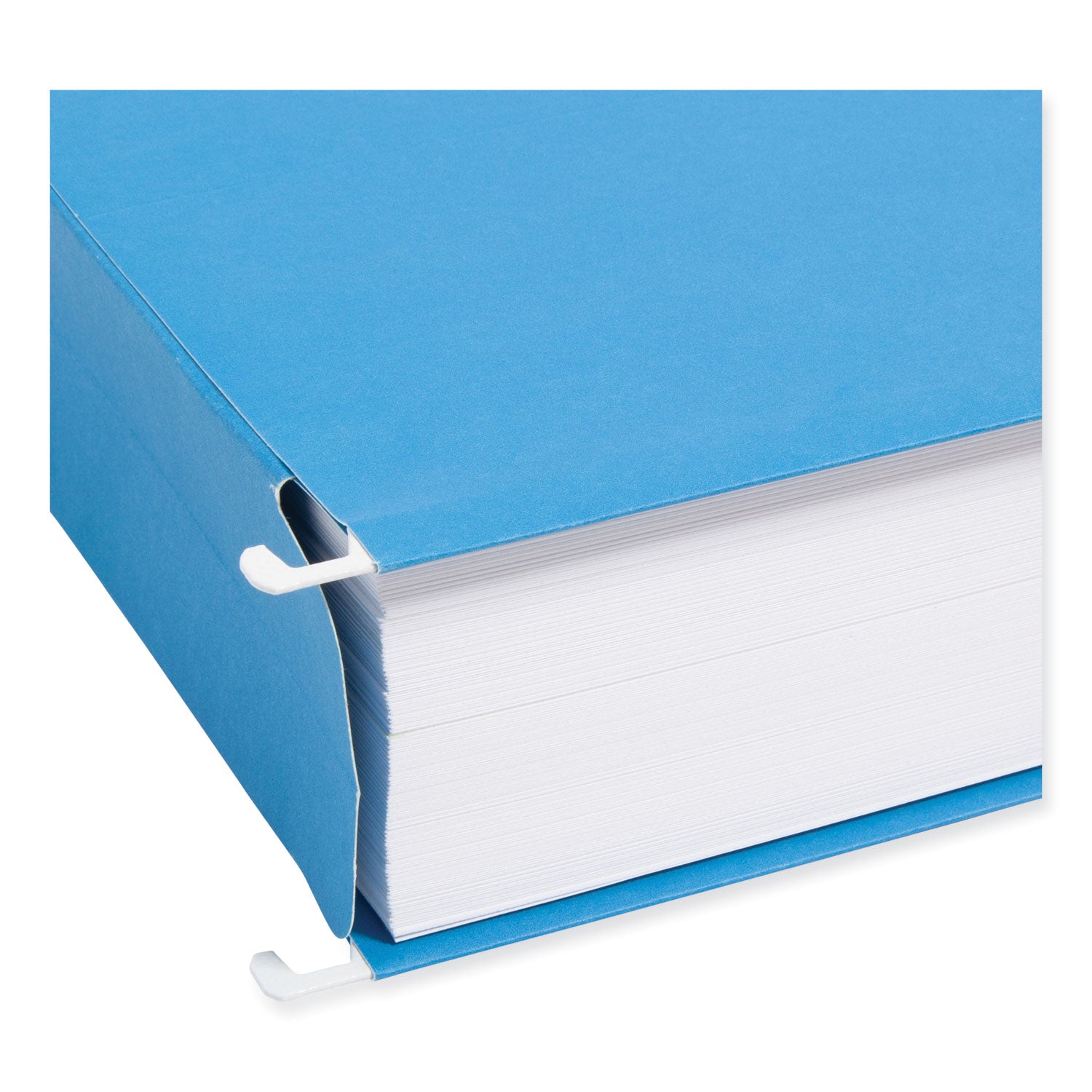 Smead 1/5 Tab Cut Letter Recycled Hanging Folder - 8 1/2" x 11" - 2" Expansion - Top Tab Location - Assorted Tab Position - 11 pt. - Vinyl - Sky Blue - Hanging System - 10% Recycled - 25 / Box