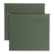 Smead Letter Recycled Hanging Folder - 8 1/2" x 11" - 3" Expansion - 11 pt. - Pressboard - Standard Green - Reinforced Base - 10% Recycled - 25 / Box