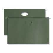 Smead Legal Recycled Hanging Folder - 8 1/2" x 14" - 3 1/2" Expansion - 11 pt. - Standard Green - 30% Recycled - 10 / Box