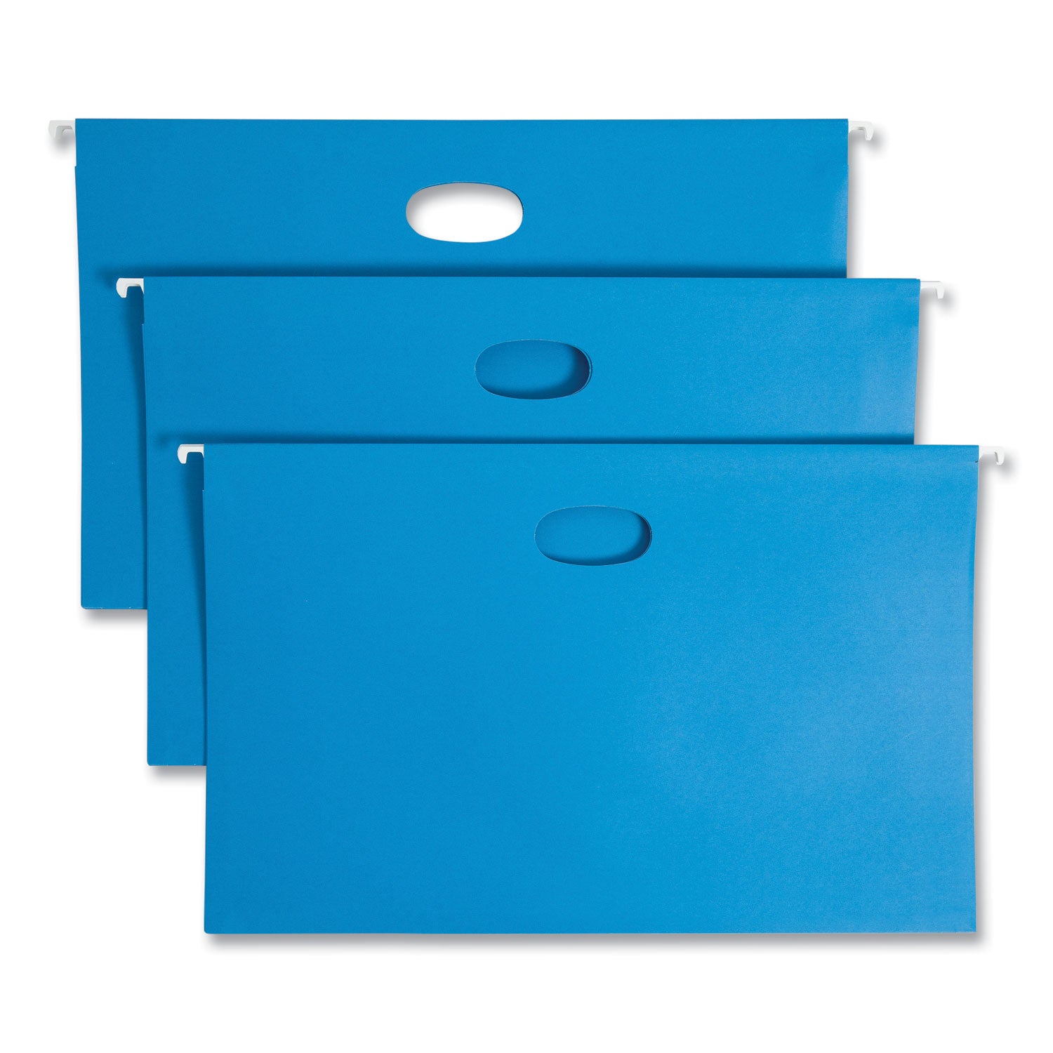 Smead 1/5 Tab Cut Legal Recycled Hanging Folder - 8 1/2" x 14" - 3" Expansion - Top Tab Location - Assorted Tab Position - 11 pt. - Vinyl - Sky Blue - Hanging System - 10% Recycled - 25 / Box