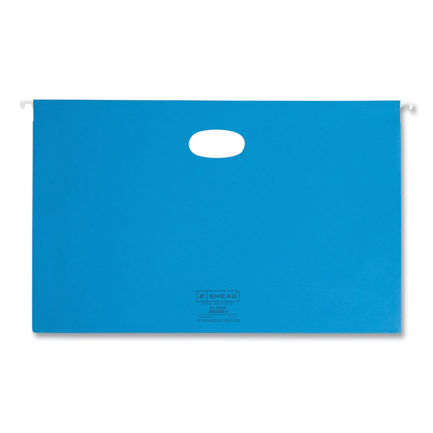 Smead 1/5 Tab Cut Legal Recycled Hanging Folder - 8 1/2" x 14" - 3" Expansion - Top Tab Location - Assorted Tab Position - 11 pt. - Vinyl - Sky Blue - Hanging System - 10% Recycled - 25 / Box