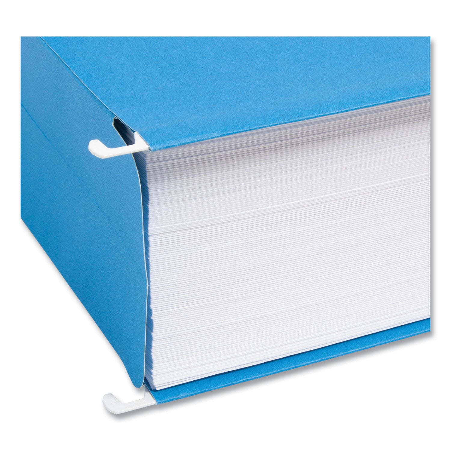 Smead 1/5 Tab Cut Legal Recycled Hanging Folder - 8 1/2" x 14" - 3" Expansion - Top Tab Location - Assorted Tab Position - 11 pt. - Vinyl - Sky Blue - Hanging System - 10% Recycled - 25 / Box
