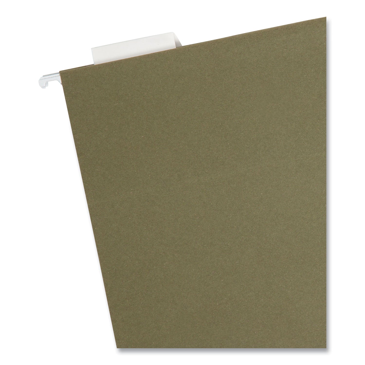 Smead 1/5 Tab Cut Letter Recycled Hanging Folder - 8 1/2" x 11" - Top Tab Location - Assorted Tab Position - 11 pt. - Vinyl - Standard Green - Hanging System - 100% Recycled - 25 / Box