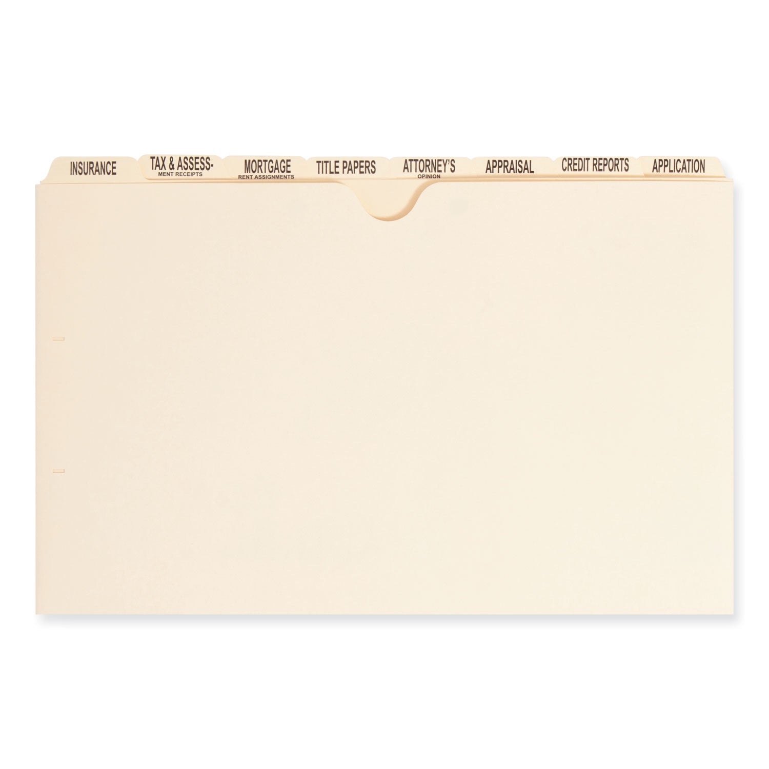 14 3/8" x 9" - 11 pt. - Manila - Tab Divider, Divider, Punched, Preprinted - 10% Recycled - 8/Set - 12 / Box