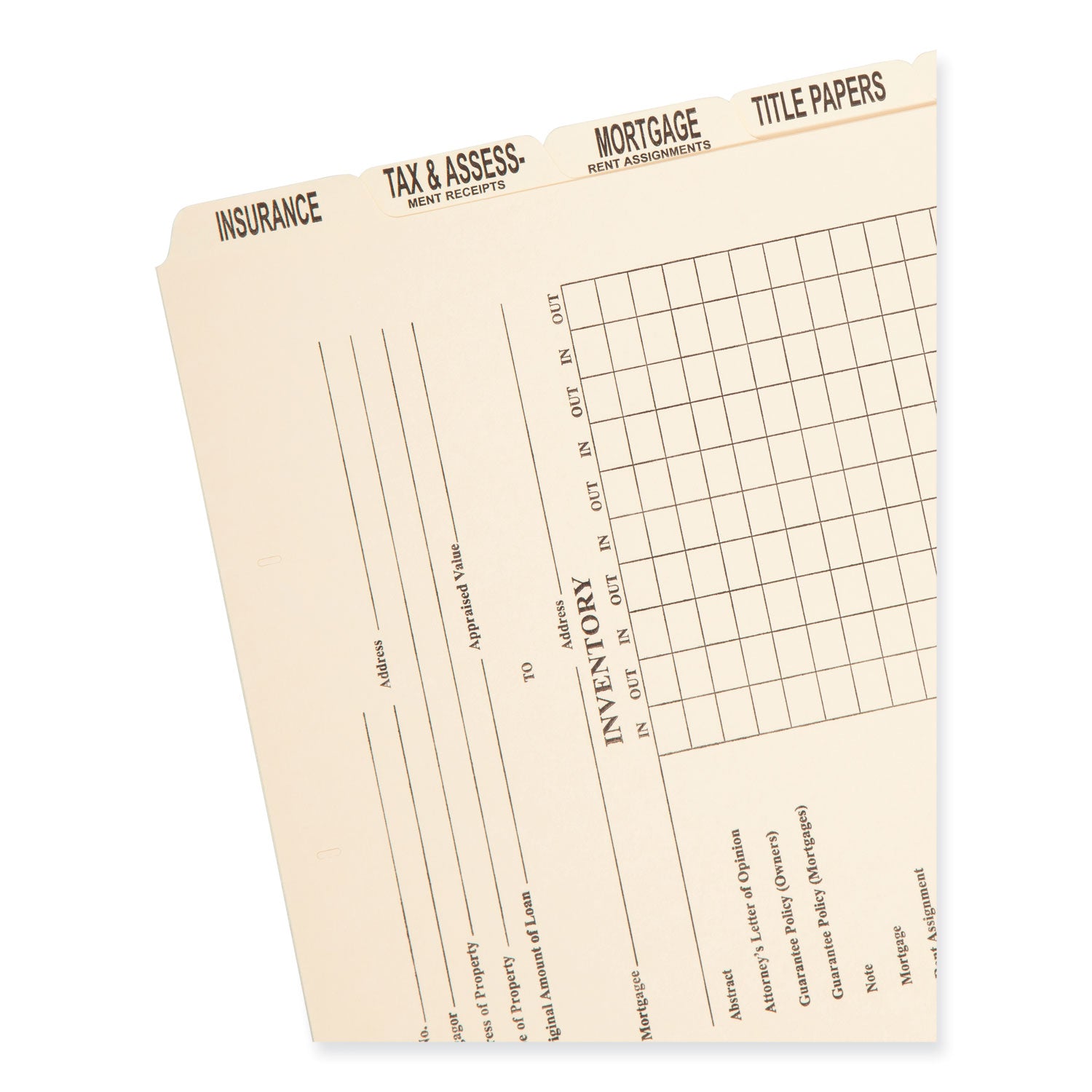 14 3/8" x 9" - 11 pt. - Manila - Tab Divider, Divider, Punched, Preprinted - 10% Recycled - 8/Set - 12 / Box