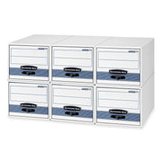 Internal Dimensions: 12.50" Width x 23.25" Depth x 10.38" Height - External Dimensions: 14" Width x 25.5" Depth x 11.5" Height - Media Size Supported: Letter - Heavy Duty - Stackable - Steel, Plastic - White, Blue - For File - Recycled - 6 / Carton