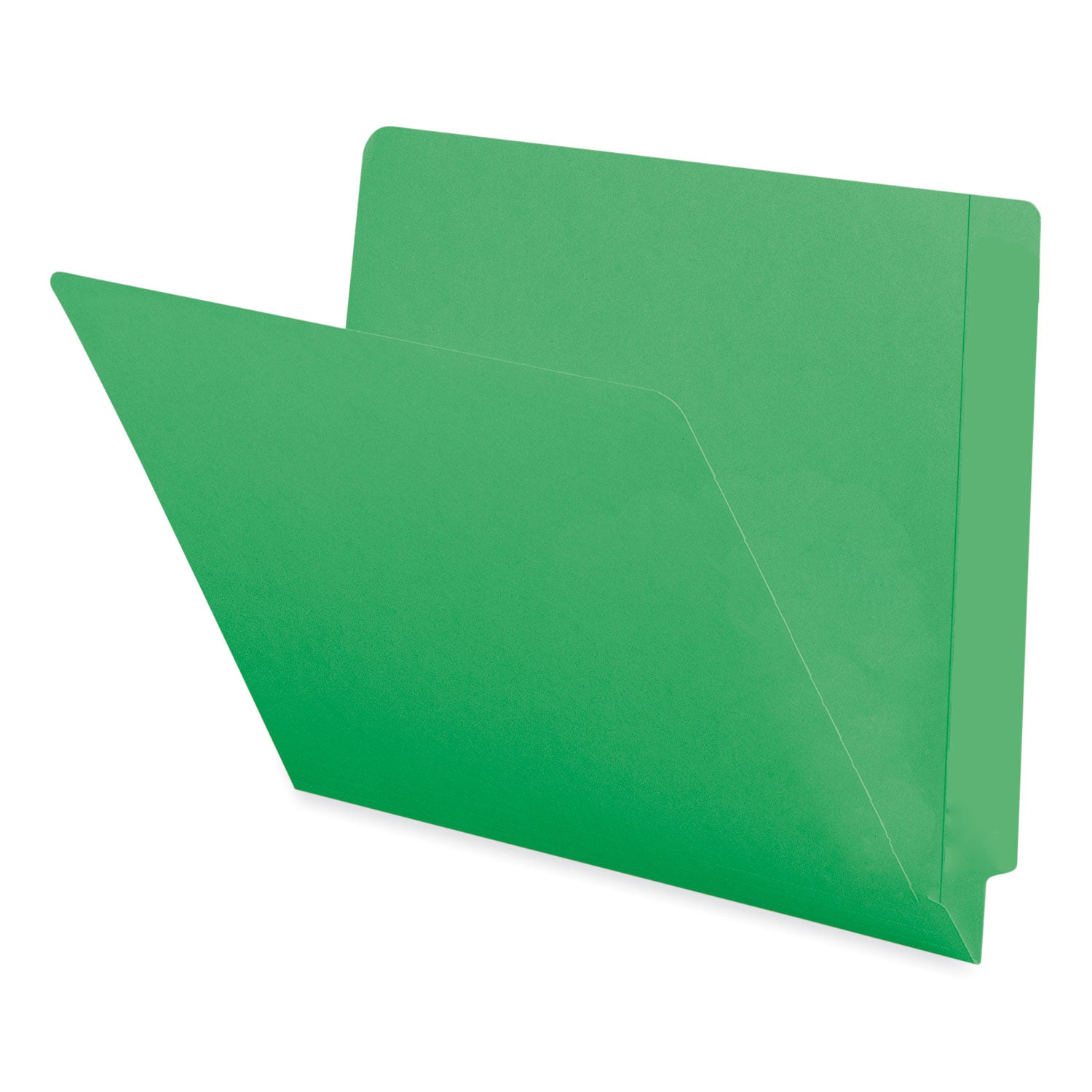Smead Colored Straight Tab Cut Letter Recycled End Tab File Folder - 8 1/2" x 11" - 3/4" Expansion - 11 pt. - 2 Plys - Green - Heavy Duty, Reinforced Tab - 10% Recycled - 100 / Box