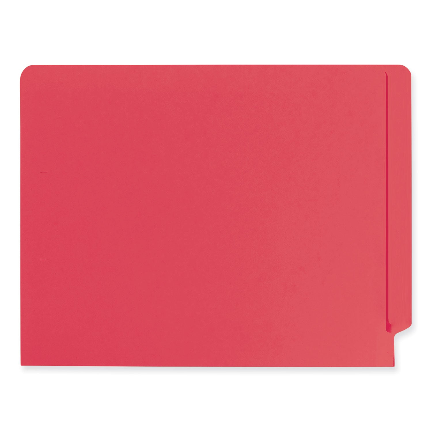 Smead Shelf-Master Straight Tab Cut Letter Recycled Fastener Folder - 8 1/2" x 11" - 3/4" Expansion - 2 x 2B Fastener(s) - 2" for Folder - End Tab Location - 11 pt. - 2 Plys - Red - Heavyweight - 10% Recycled - 50 / Box