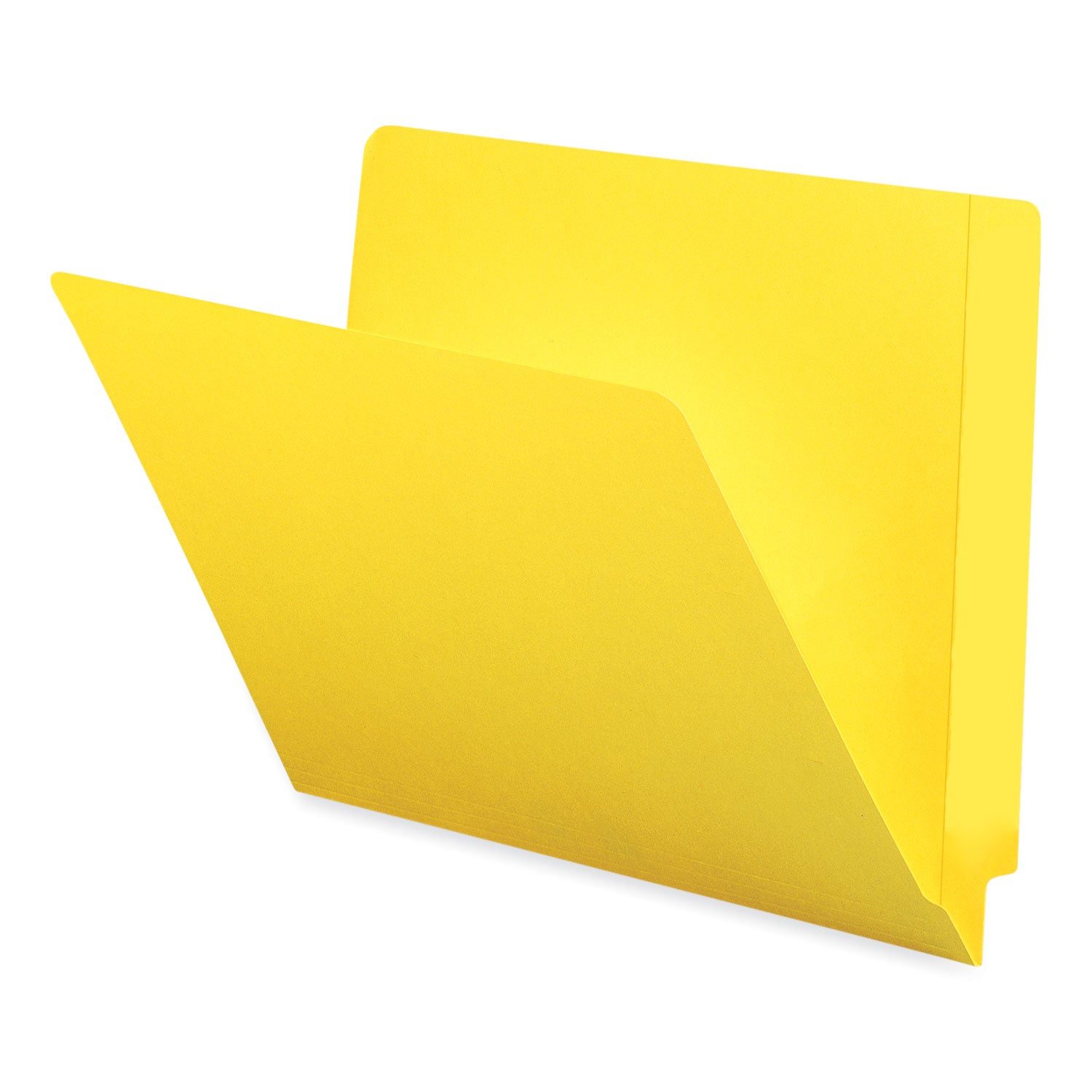 Smead Colored Straight Tab Cut Letter Recycled End Tab File Folder - 8 1/2" x 11" - 3/4" Expansion - 11 pt. - 2 Plys - Yellow - Heavy Duty, Reinforced Tab - 10% Recycled - 100 / Box