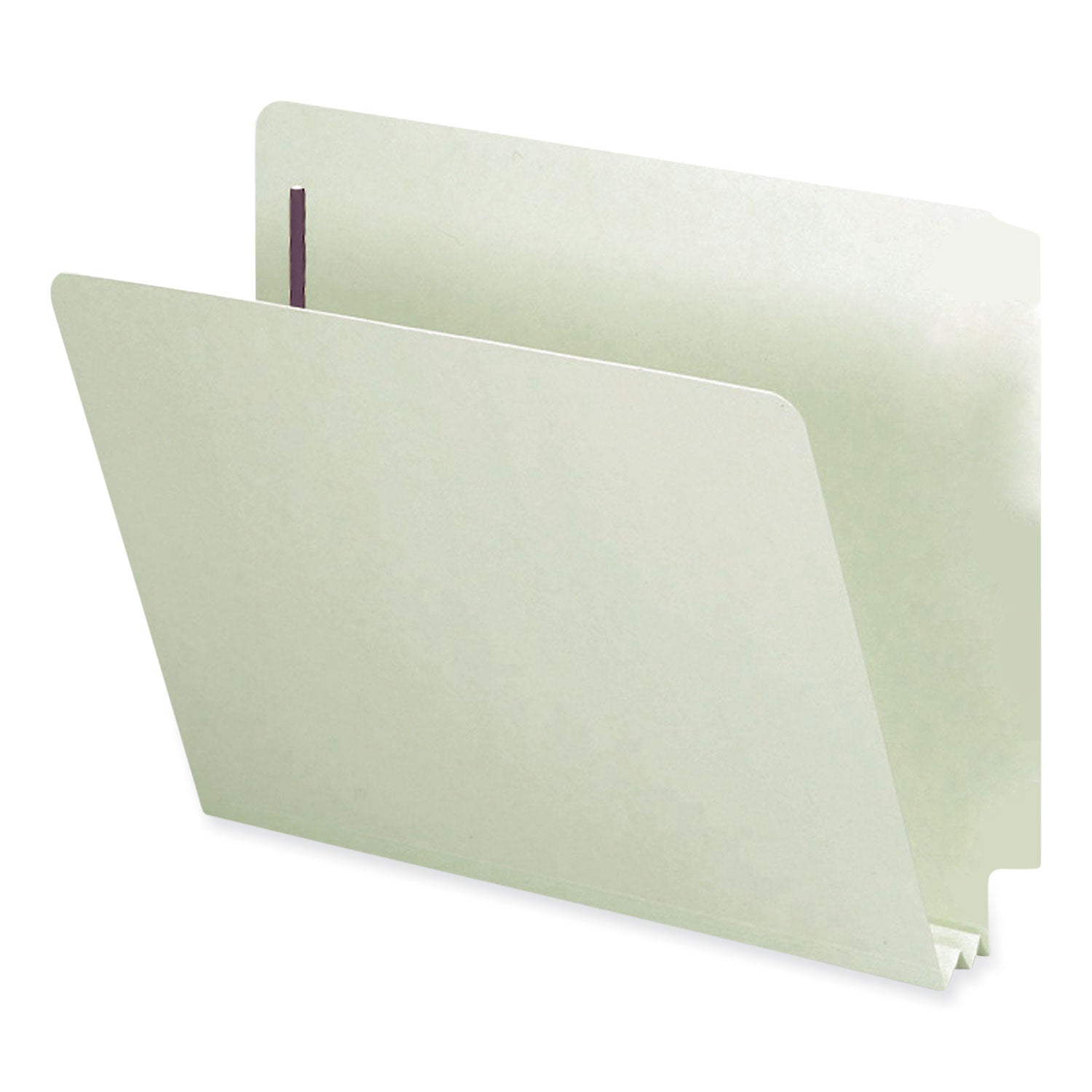 Smead Letter Recycled Fastener Folder - 8 1/2" x 11" - 2" Expansion - 2 x 2S Fastener(s) - 2" for Folder - End Tab Location - 25 pt. - Pressboard - Gray/Green - Heavy Duty, Rounded Corner - 100% Recycled - 25 / Box
