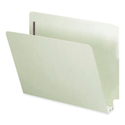 Smead Letter Recycled Fastener Folder - 8 1/2" x 11" - 2" Expansion - 2 x 2S Fastener(s) - 2" for Folder - End Tab Location - 25 pt. - Pressboard - Gray/Green - Heavy Duty, Rounded Corner - 100% Recycled - 25 / Box
