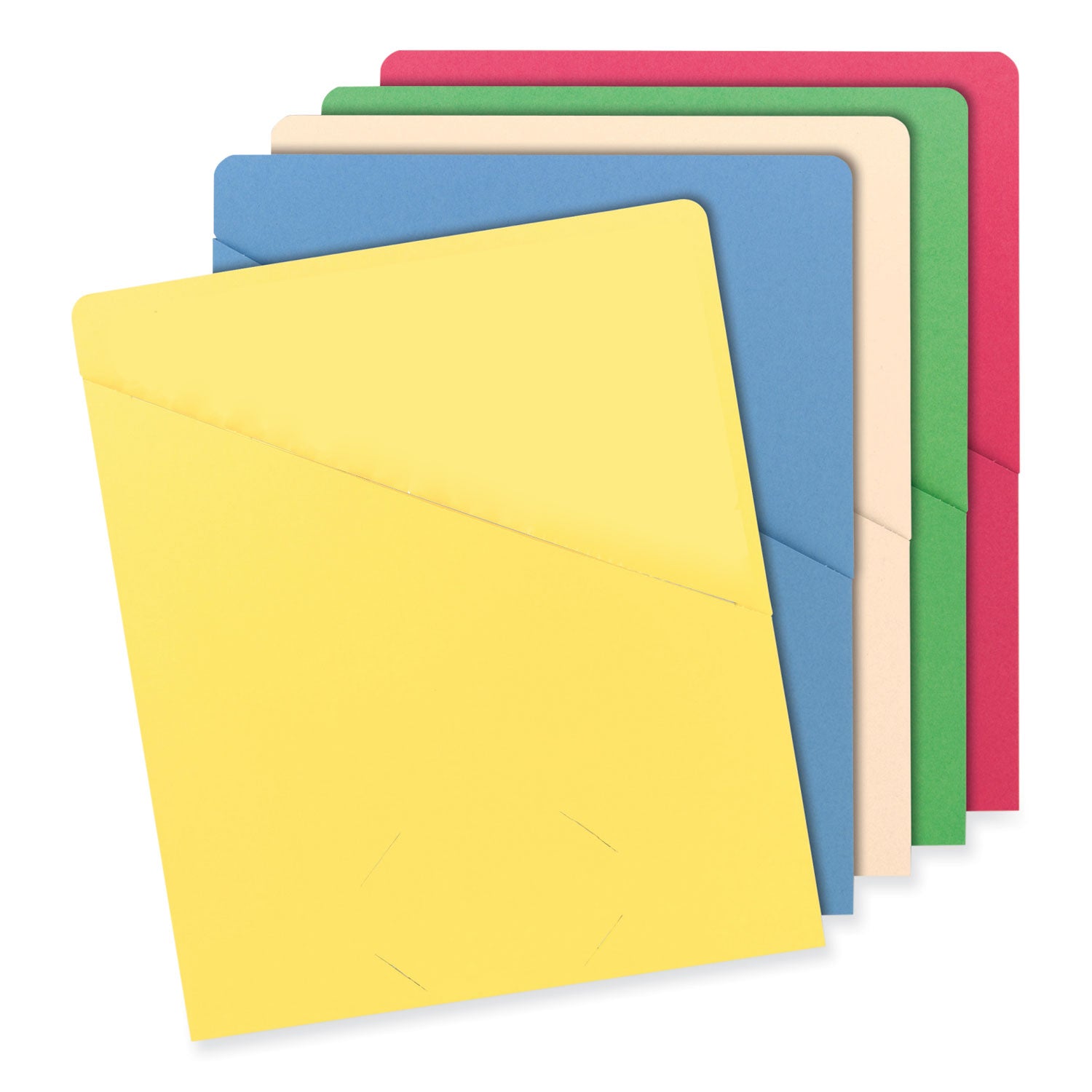 Smead Letter Recycled File Jacket - 8 1/2" x 11" - 11 pt. - Manila, Blue, Green, Red, Yellow - 10% Recycled - 25 / Pack