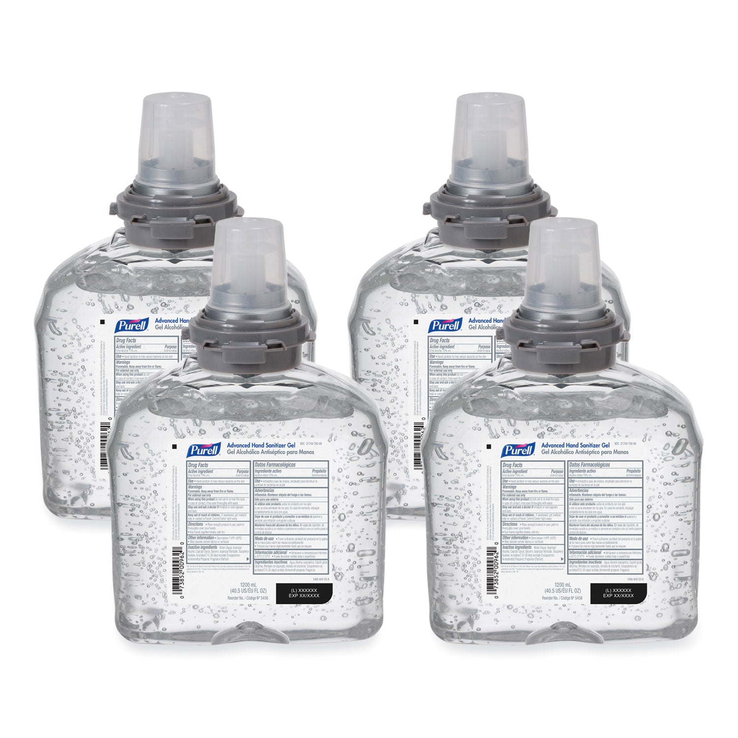 PURELL&reg; Hand Sanitizer Gel Refill - 1.27 quart - Kill Germs - Hand, Skin - Moisturizing - Clear - 4 / Carton