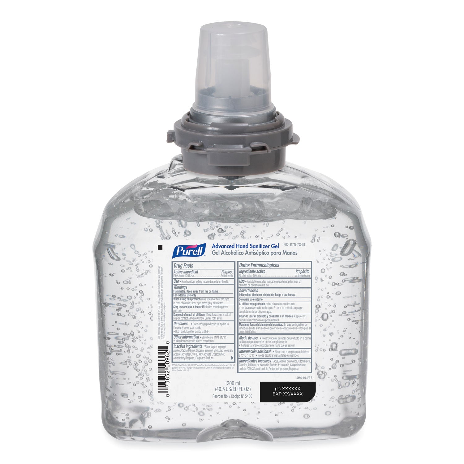 PURELL&reg; Hand Sanitizer Gel Refill - 1.27 quart - Kill Germs - Hand, Skin - Moisturizing - Clear - 4 / Carton