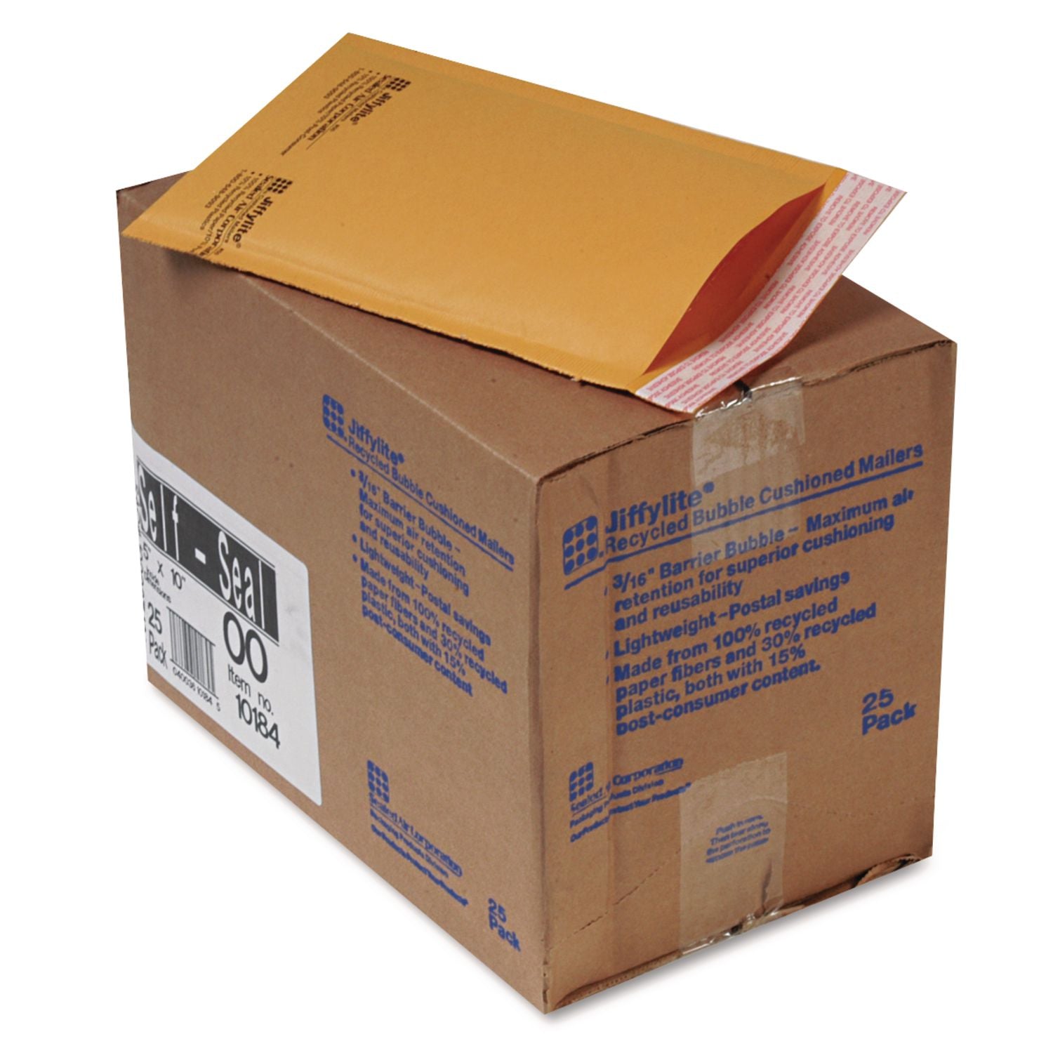 Sealed Air JiffyLite Cellular Cushioned Mailers - Bubble - #00 - 5" Width x 10" Length - Peel & Seal - Kraft - Kraft - 25 / Carton