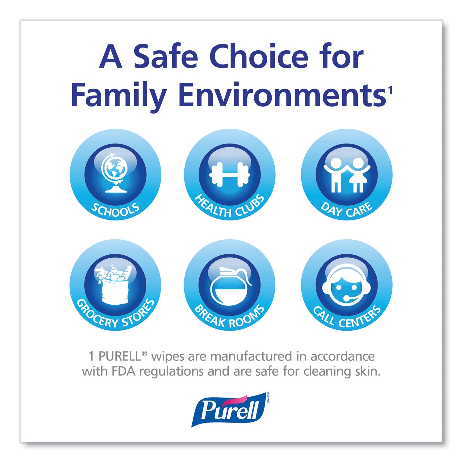 PURELL&reg; Alcohol Hand Sanitizing Wipes - 6" Width x 7" Length - White - 175/Tub - 1 Each