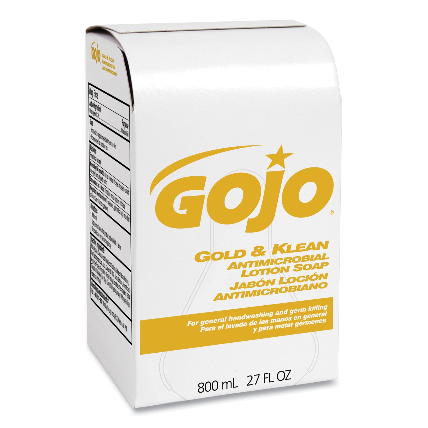 Gojo&reg; Gold & Klean Antimicrobial Lotion Soap - Fresh Scent - 27.05 fl oz - Dirt Remover, Bacteria Remover, Kill Germs - Antibacterial - Leak Proof, Non-clog, Bio-based - 12 / Carton