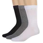 Men's Solid Crew Socks - 3 Colors - 100 pairs in the Pack