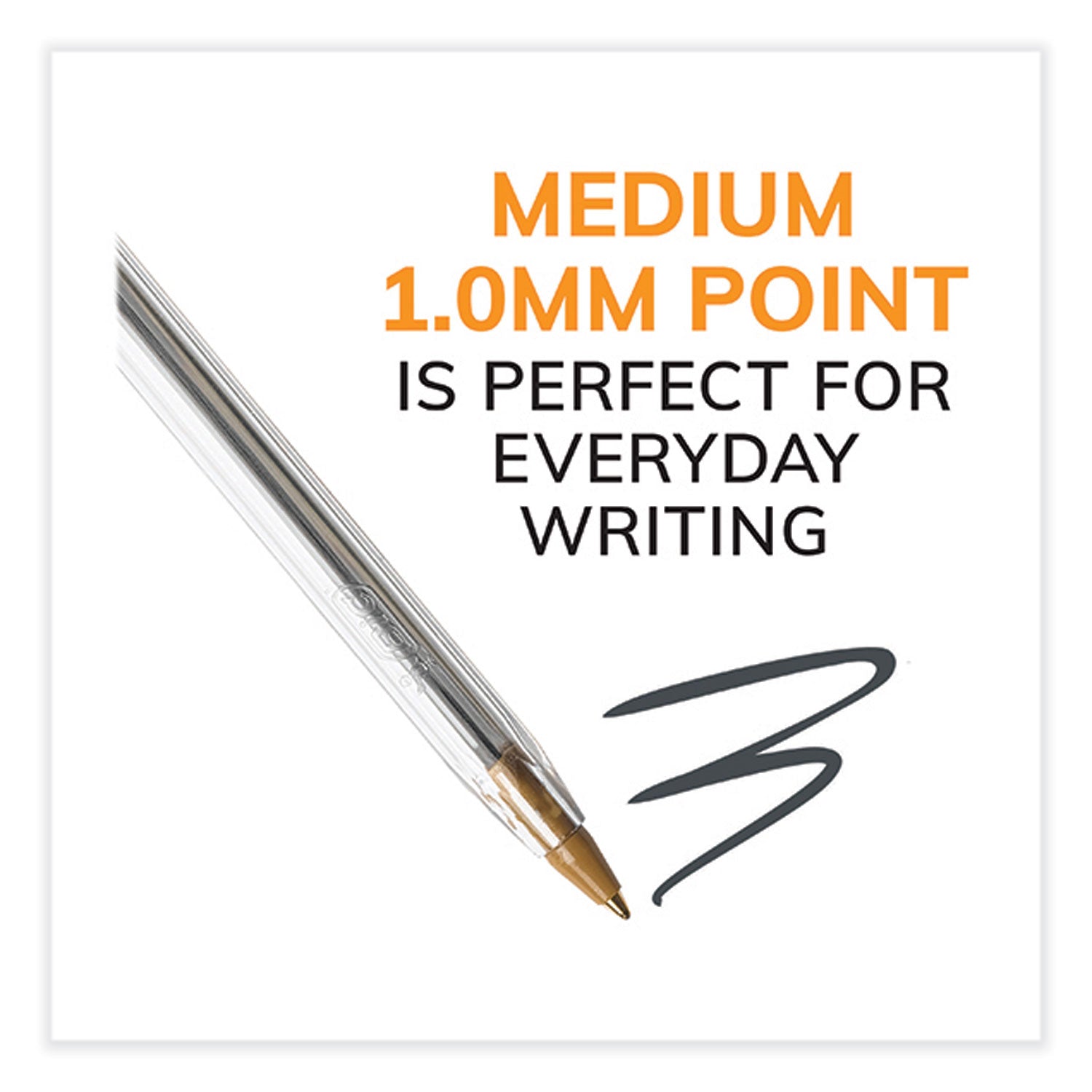Cristal Xtra Smooth Ballpoint Pen, Stick, Medium 1 mm, Black Ink, Clear Barrel, 500/Pack