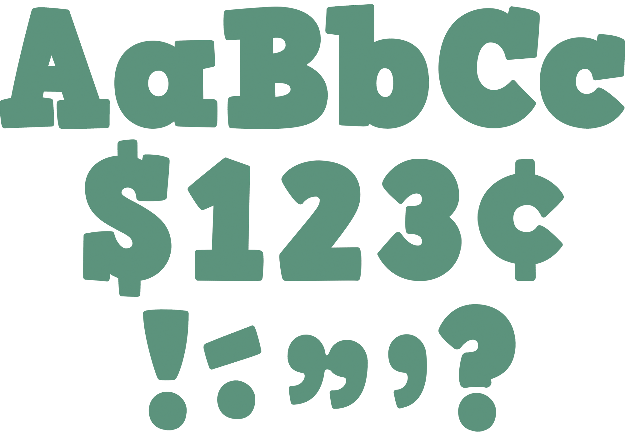 Eucalyptus Green 4" Bold Block Letters Combo Pack