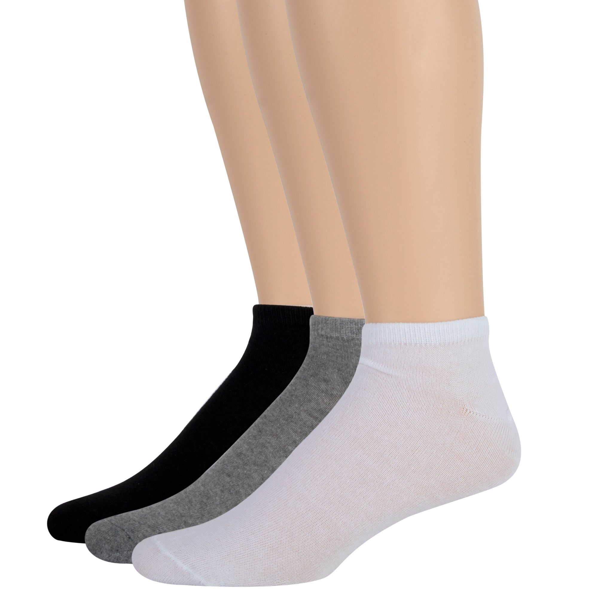 Women's Solid Ankle Socks - 3 Colors - 100 pairs in the Pack