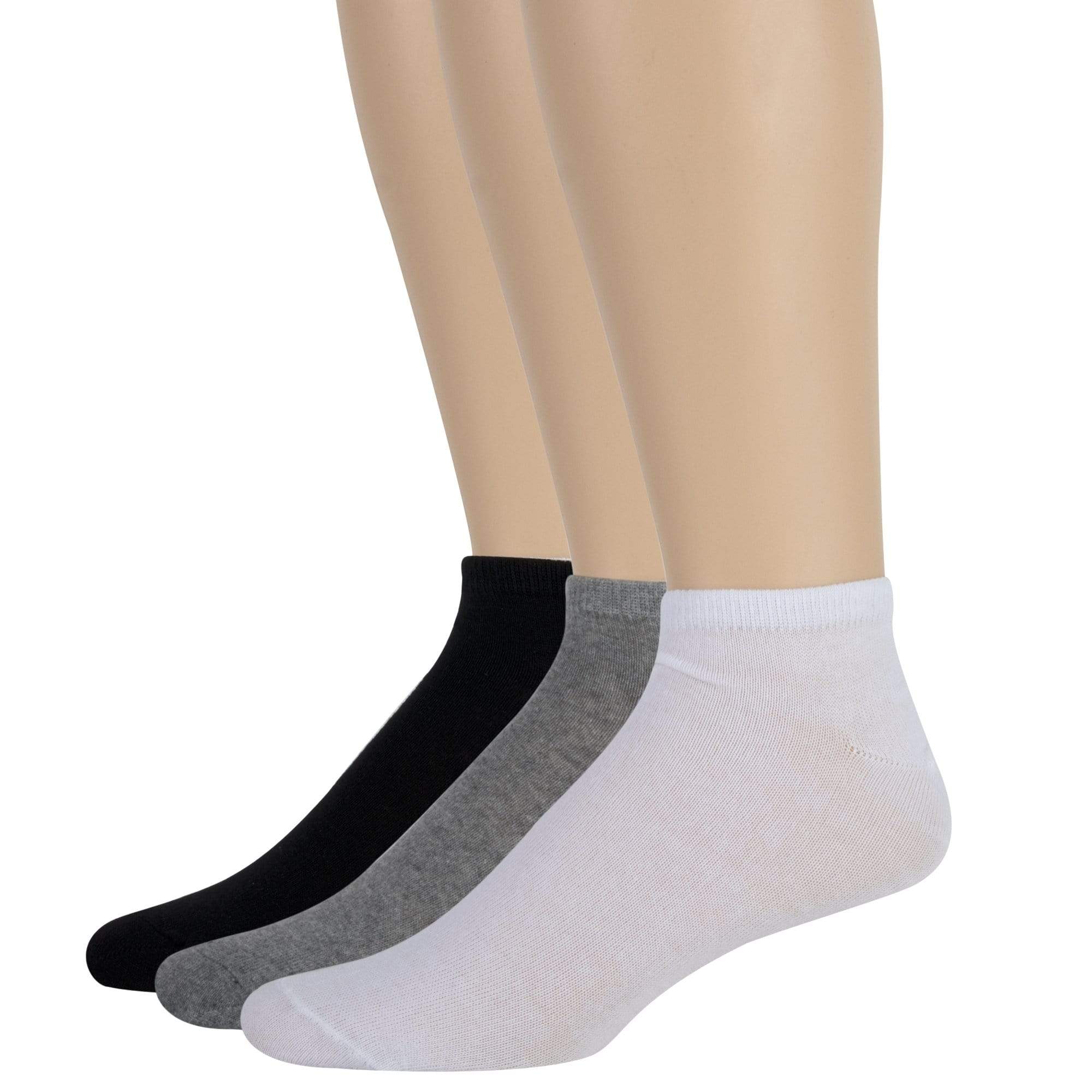 Men's Solid Ankle Socks - 3 Color Assortment - 100 pairs in the Pack