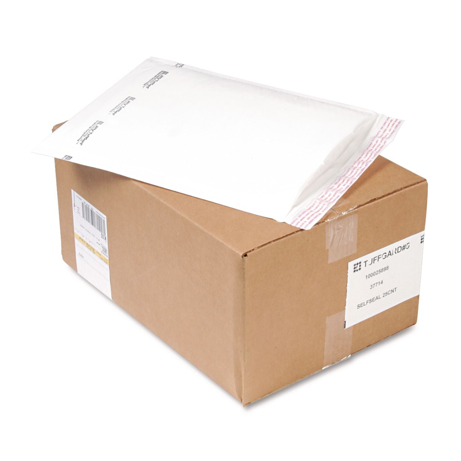 Sealed Air Tuffgard Premium Cushioned Mailers - Bubble - #5 - 10 1/2" Width x 16" Length - Peel & Seal - White - Poly - 25 / Carton