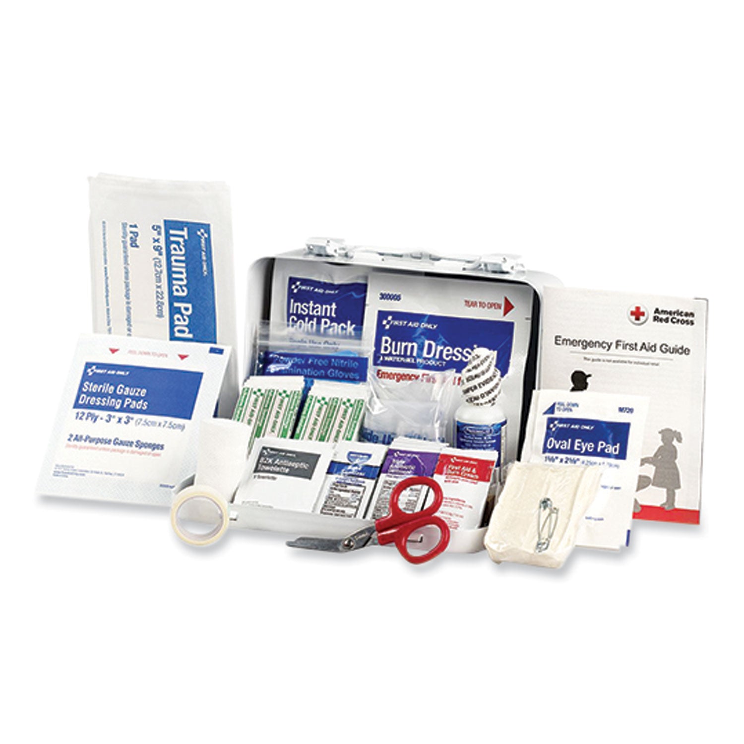 ANSI 2021 First Aid Kit for 10 People, 76 Pieces, Metal Case