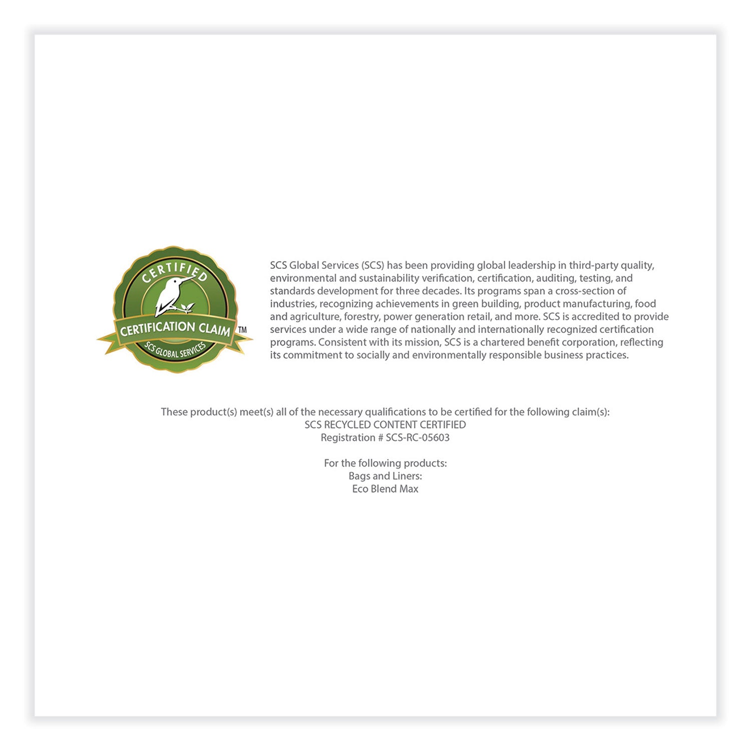 Heritage Eco Blend Max Can Liners - 23 gal Capacity - 28" Width x 0.80 mil (20 Micron) Thickness - Low Density - Green Tint - Linear Low-Density Polyethylene (LLDPE), Resin - Can, Waste - Recycled - 1 Carton