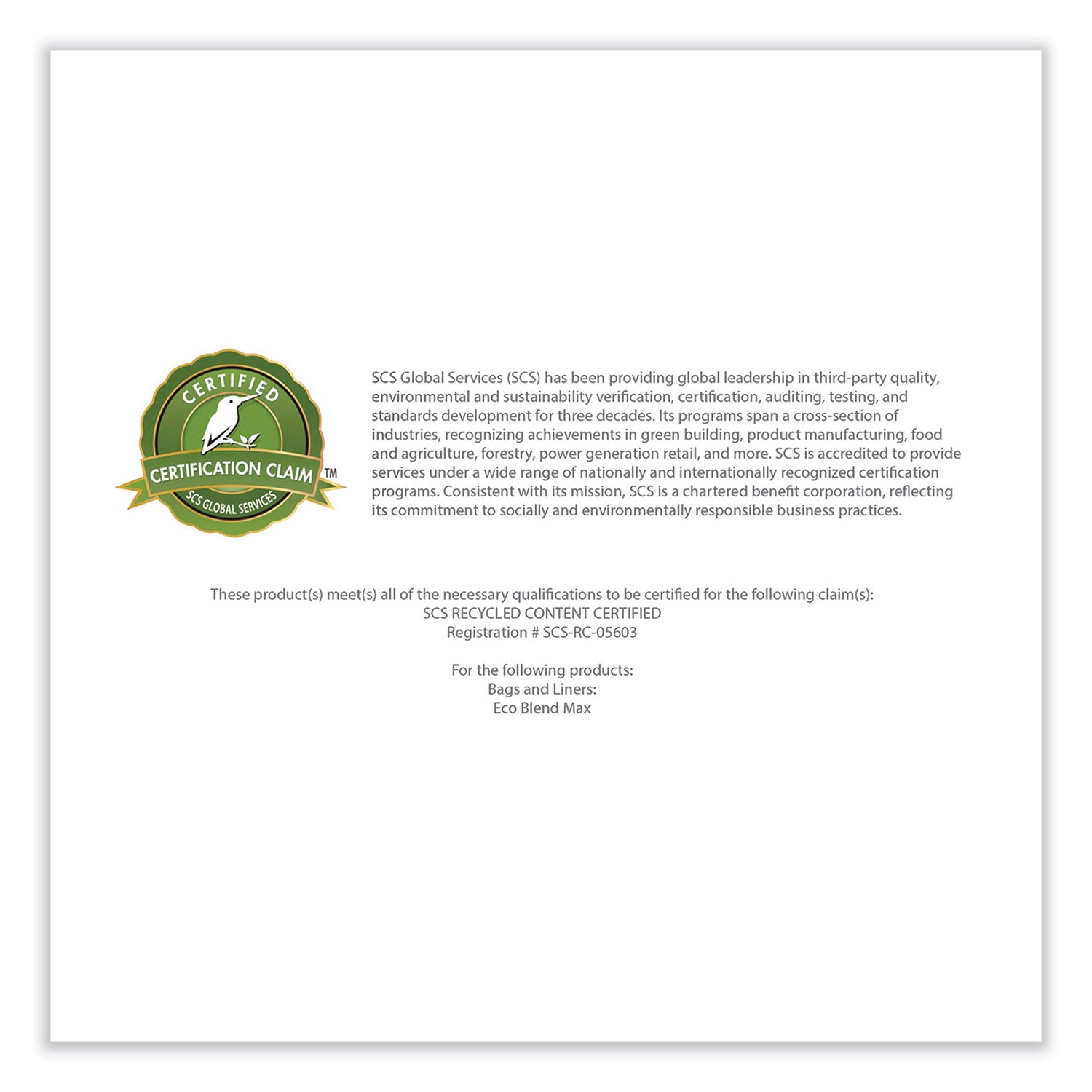 Heritage Eco Blend Max Can Liners - 33 gal Capacity - 33" Width x 0.80 mil (20 Micron) Thickness - Low Density - Green Tint - Resin, Linear Low-Density Polyethylene (LLDPE) - Can, Waste - Recycled - 1 Carton