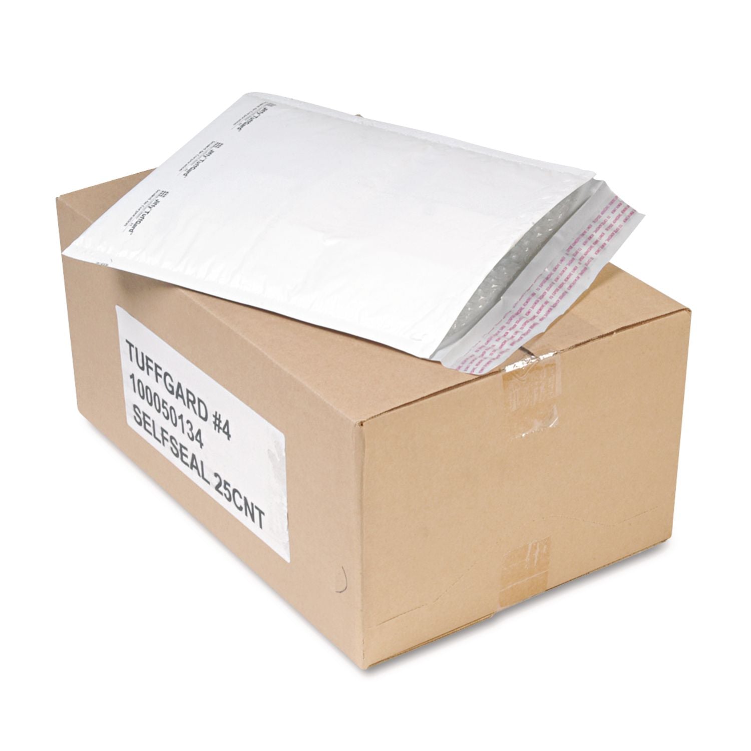 Sealed Air Tuffgard Premium Cushioned Mailers - Bubble - #4 - 9 1/2" Width x 14 1/2" Length - Peel & Seal - White - Poly - 25 / Carton