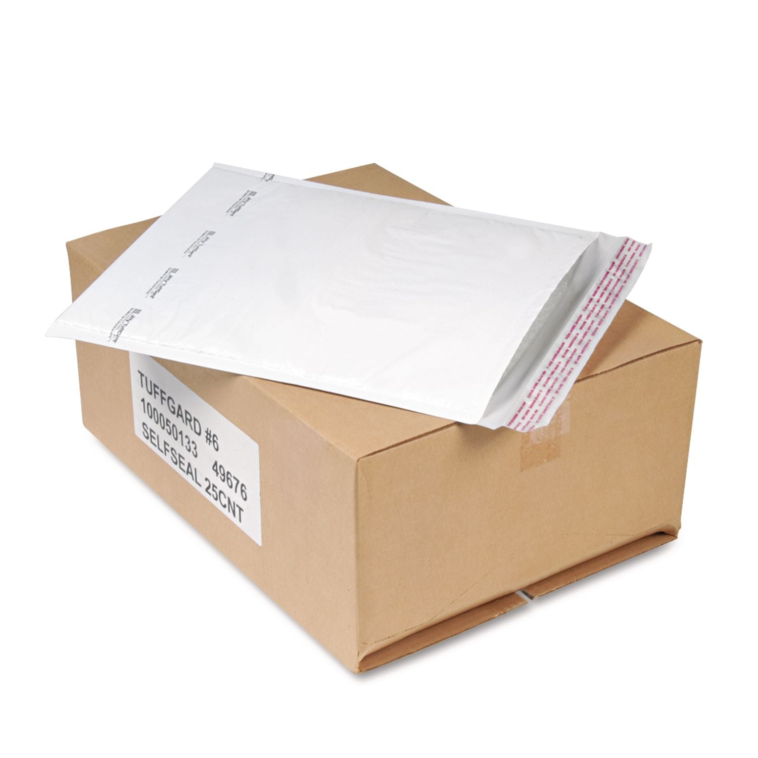 Sealed Air Tuffgard Premium Cushioned Mailers - Bubble - #6 - 12 1/2" Width x 19" Length - Peel & Seal - White - Poly - 25 / Carton