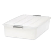 50 Qt. Latch Lid Underbed Storage Box, 17.75" x 32.5" x 6.5", Clear