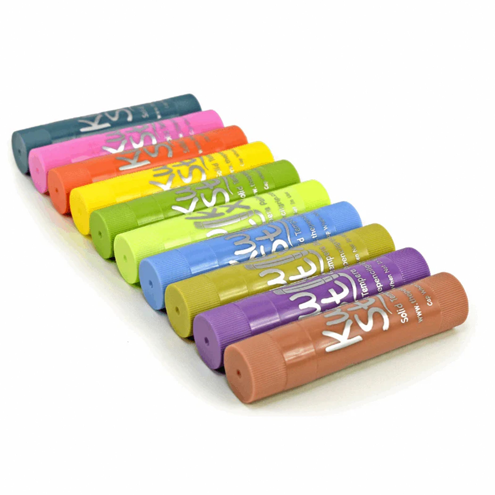 Solid Tempera Paint Sticks, Metalix, Earth, Jewel & Pastel Tones, 38 Colors