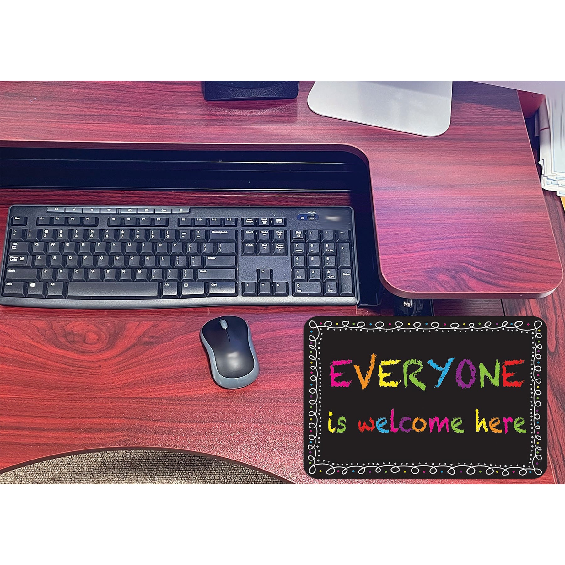 Computer Mouse Pad, 8" x 10", Everyone is Welcome Here, Chalk Loop